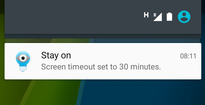 'Stay on' app-screen